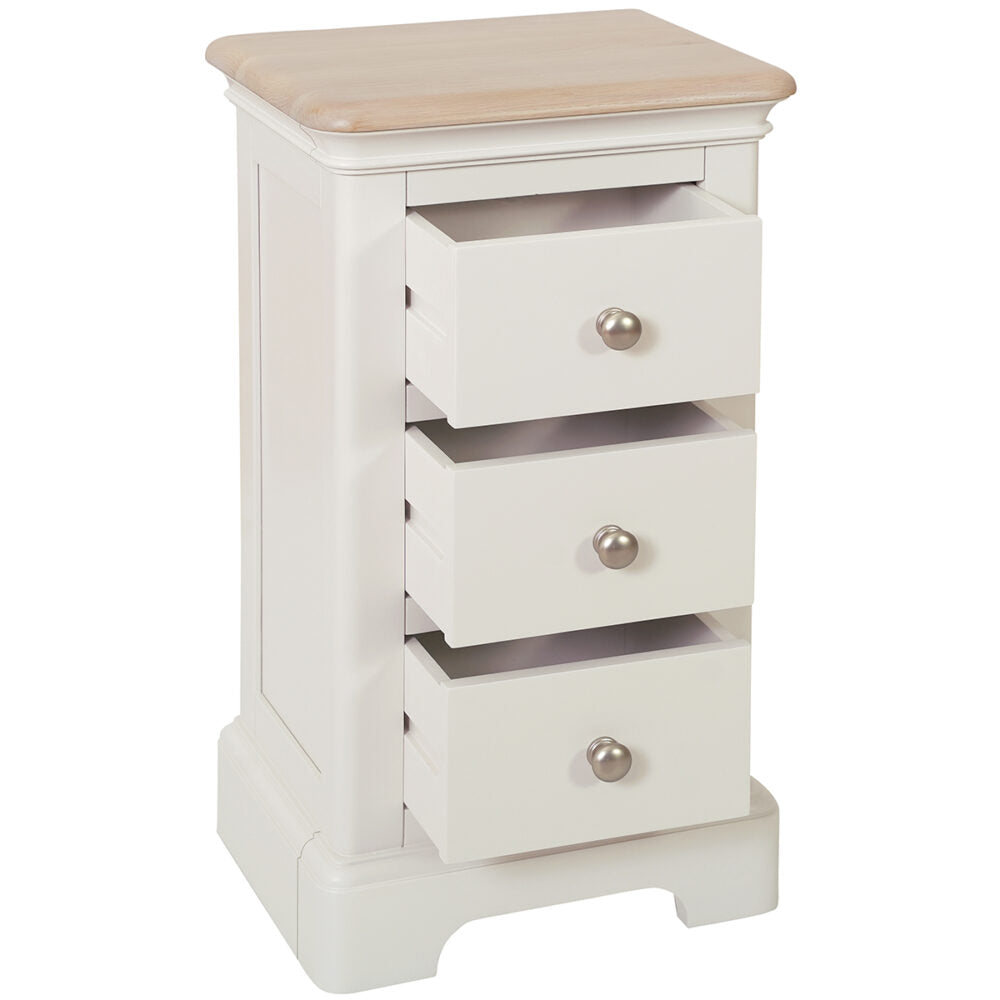 Lyon Narrow 3 Drawer bedside table